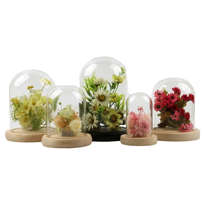 SALE TERBARU FLOWER GLASS DOME CLASSIC / KUBAH KACA BUNGA / KUBAH DISPLAY KACA TRANSPARAN / DISPLAY