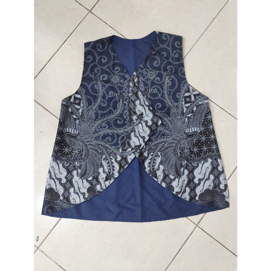 New Odza Batik Couple Atasan Lengan Panjang Luaran Rompi Vest Set Baju Outer Pria Wanita Allsize
