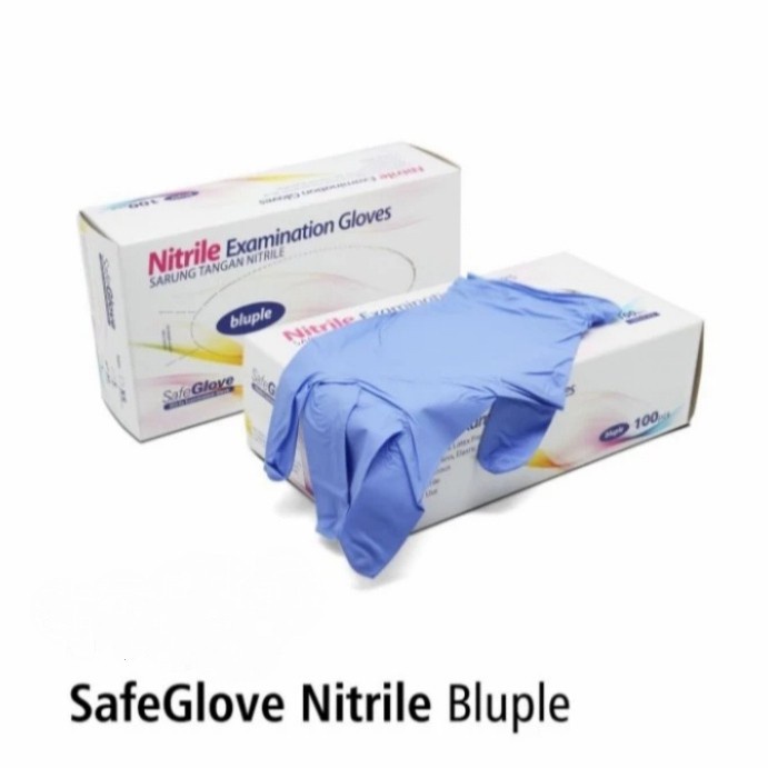 glove nitrile safe glove sarung tangan nitrile safe glove bluple