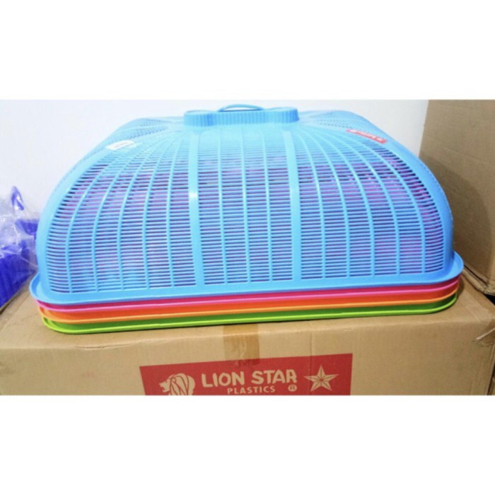 Tudung Saji / Nasi Persegi /Kotak Plastik Ukuran Besar - Lionstar