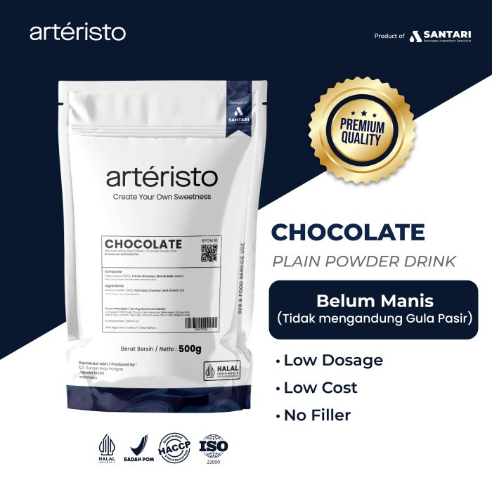 

ARTERISTO CHOCOLATE PREMIUM POWDER DRINK 500GR - NO SUGAR