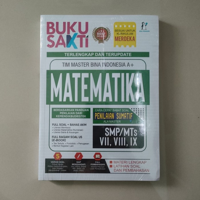 

SALE !!! BUKU SAKTI MATEMATIKA SMP MTS TERLENGKAP DAN TERUPDATE, KURIKULUM MERDEKA READYY