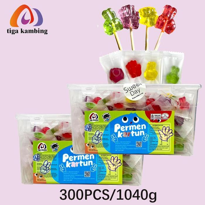 

SALE !!! 150PCS/300PCS/450PCS PERMEN LUNAK BENTUK KARTUN RASA APEL STROBERI ANGGUR MANGGA SNACK