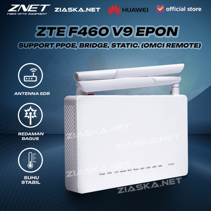 ONU EPON ZTE F460 V9 BOX ANTENA EXTRERNAL 5db BRIDGE SUPPORT EPON OLT