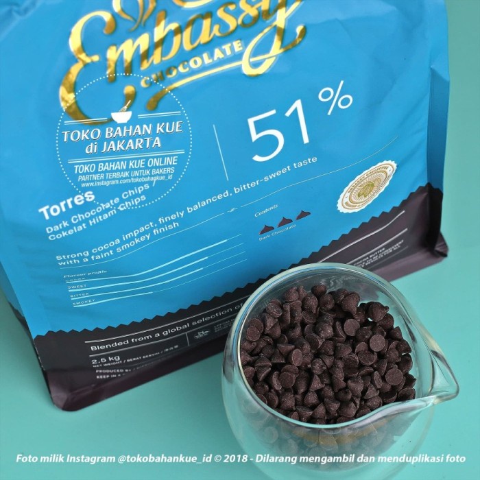 

Tersedia Coklat chips TULIP BROMO Choco chips Couverture 51% Cocoa Butter 250g
