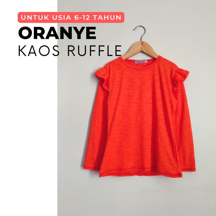 KAOS RUFFLE ANAK POLOS KAOS ANAK PEREMPUAN POLOS 6-12 TAHUN
