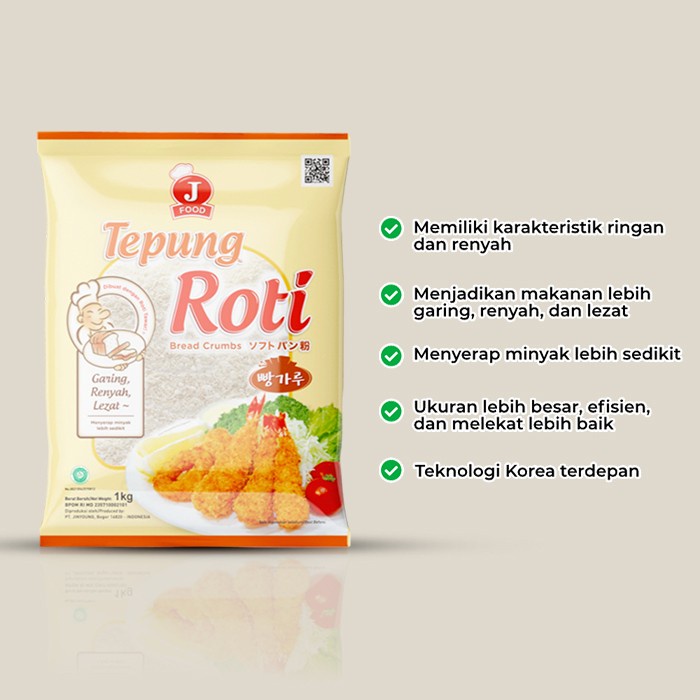 

SALE !!! J FOOD WHITE BREAD CRUMBS - TEPUNG ROTI PUTIH 1KG READYY
