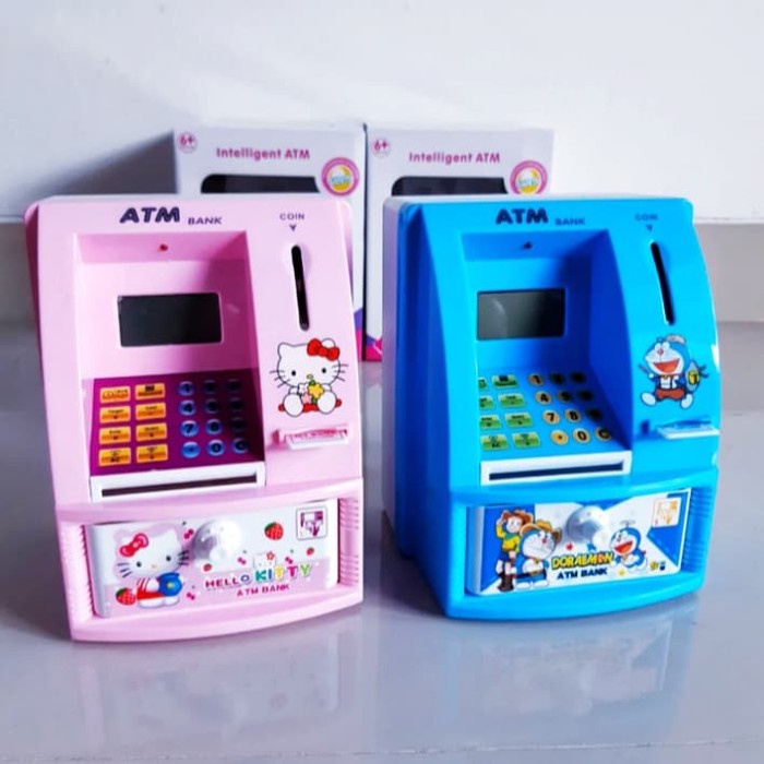 PROMO Celengan ATM Mini Hello Kitty bisa Uang Kertas & Koin / Celengan Unik