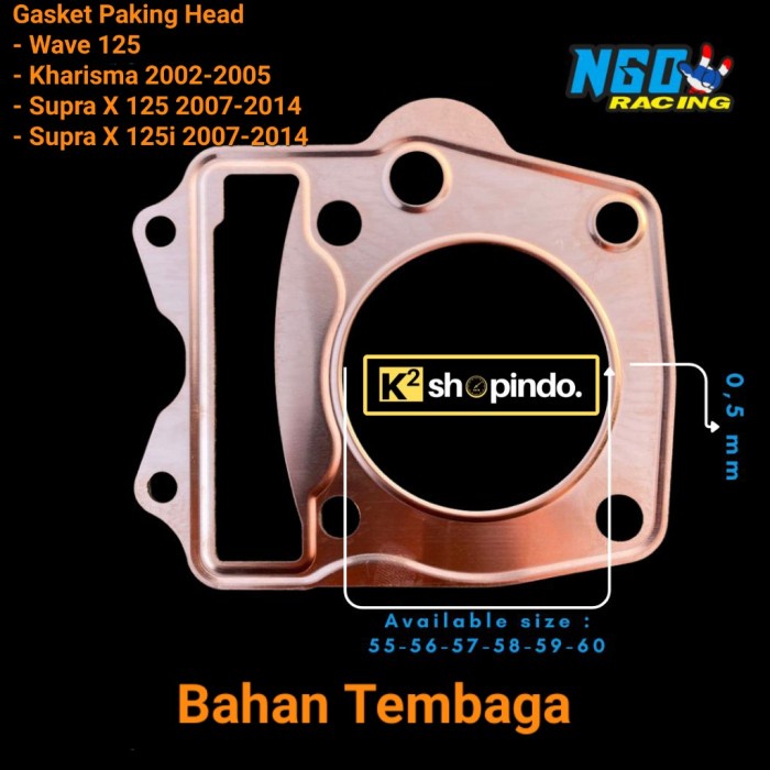 TERBARU PAKING BLOK PAKING HEAD TEMBAGA SUPRA X 125 KARISMA KHARISMA WAVE 125 KPH PACKING HEAD