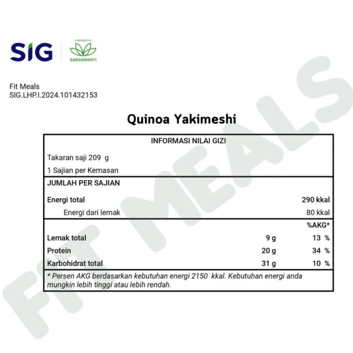 

SALE !!! FIT MEALS QUINOA NASI GORENG KAMPUNG TEKTEK DIET HIGH PROTEIN SEHAT READYY