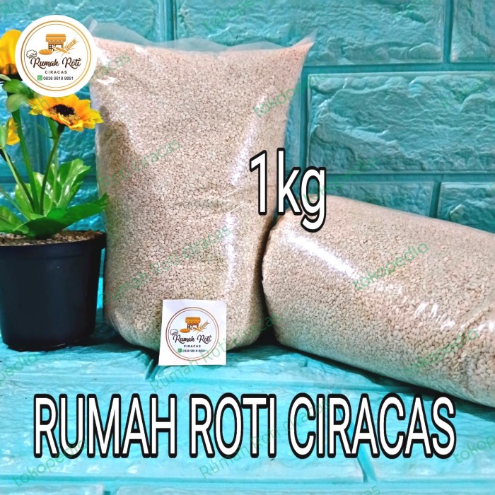 

SALE !!! WIJEN PUTIH WHITE SESAME 1KG BIJI PUTIH SEED 1 ROTI KUE REPACK 1000GR READYY