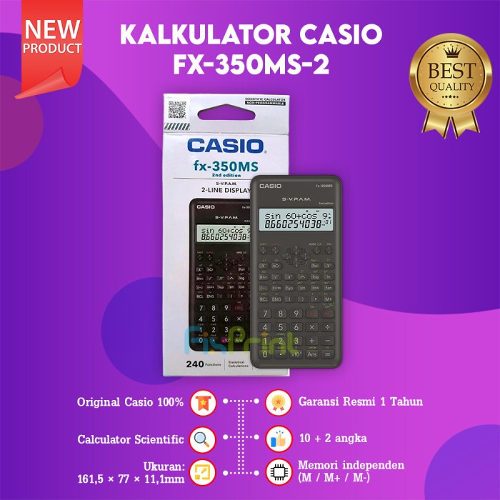 

Calculator Scientific FX-350MS 2 Casio Kalkulator Ilmiah New Original TERLARIS/TERMURAH/TERPOPULER
