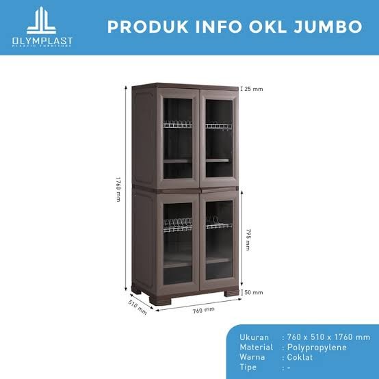 (KHUSUS BOGOR) LEMARI PIRING PLASTIK RAK PIRING OLYMPLAST OKL JUMBO