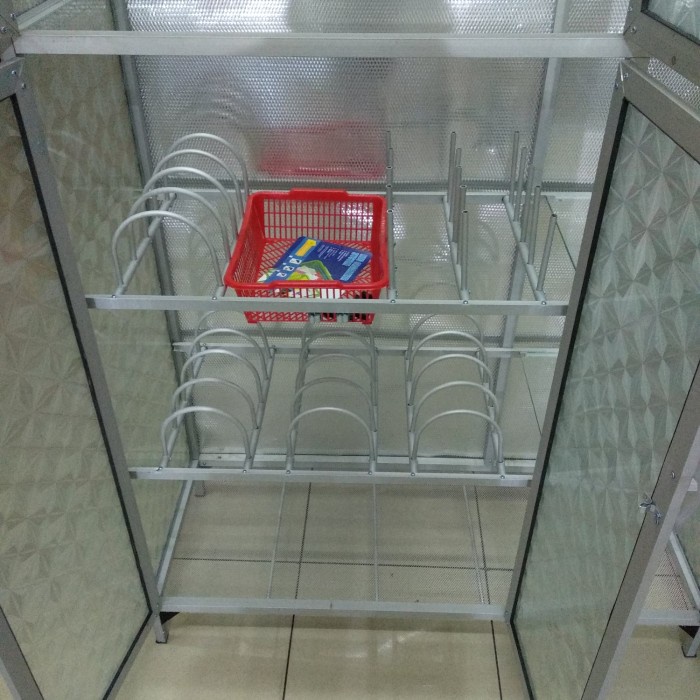 RAK PIRING 3 PINTU, LEMARI PIRING, LEMARI DAPUR, RAK MAKAN, RAK GELAS.