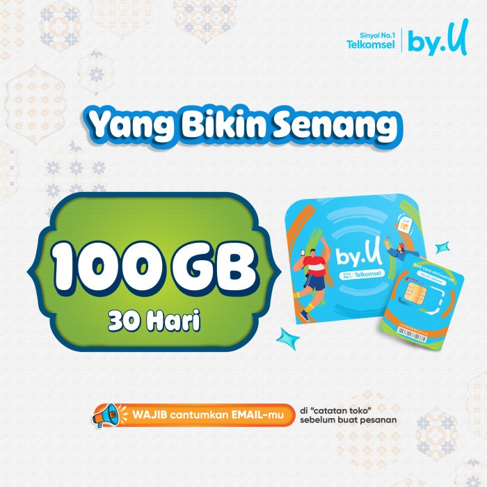 Kartu Perdana by.U Kuota 100 GB 30 Hari TERLARIS/TERMURAH/TERPOPULER