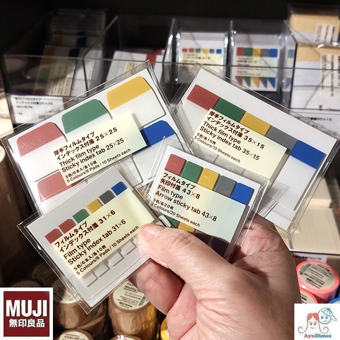

SALE TERHOTT MUJI FILM TYPE INDEX TABS - PEMBATAS HALAMAN/BUKU - ARROW STICKY NOTE READYY