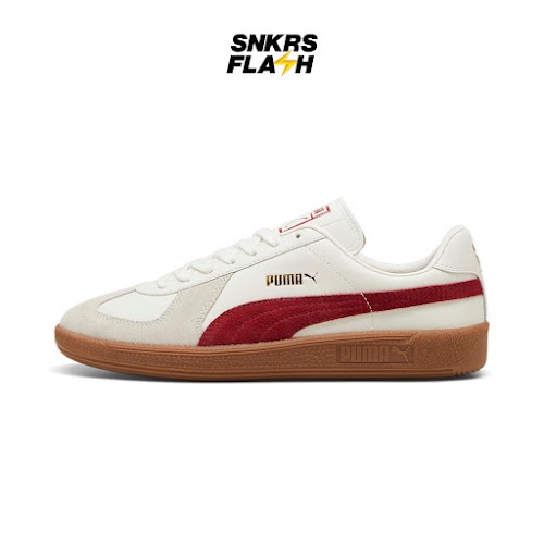 PUMA Army Trainer White Red Gum Sepatu Sneakers Pria - 38660718 - Size 46