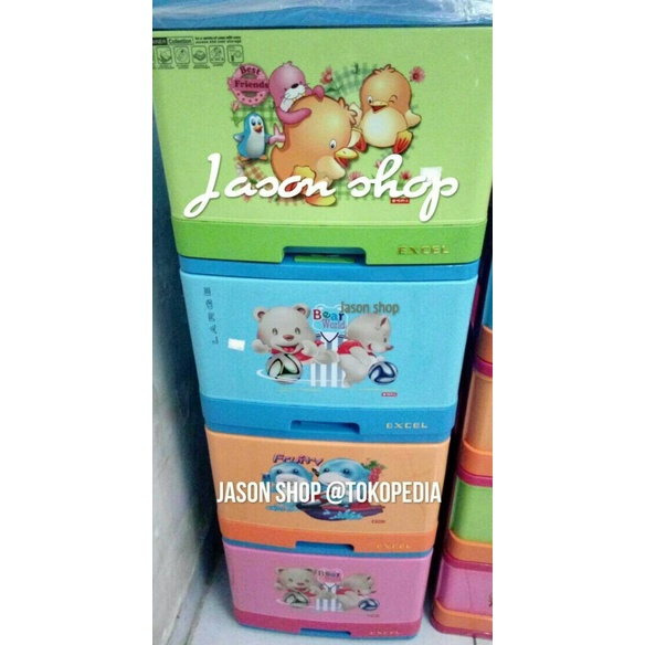 Lemari plastik/lemari serbaguna Lion Star Excel Large susun 5