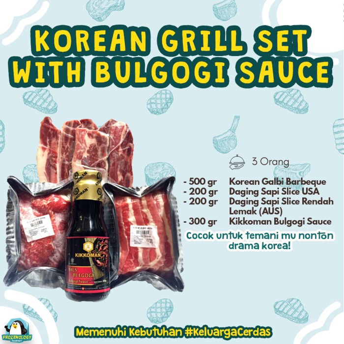 

Korean Grill Set with Bulgogi Sauce Package Promo Paket Puas Bertiga !