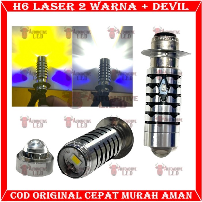 LAMPU LED MOTOR H6 LASER 2 WARNA LED H6 LASER MOTOR UNIVERSAL