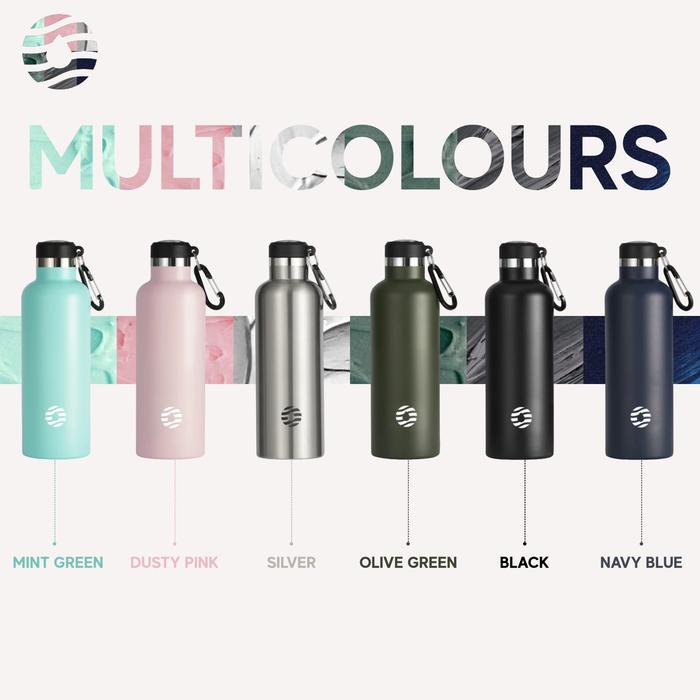 FJbottle - Botol Minum Tumbler Olahraga Stainless Steel 750ML Dengan Gantungan Free Tas dan Sikat