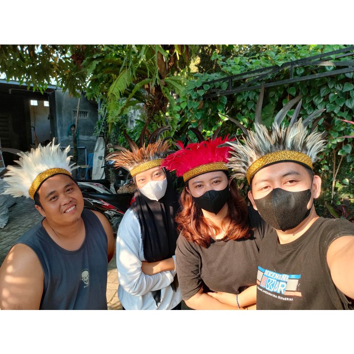 GRATIS ONGKIR Bando bulu ayam Aksesoris Kepala I topi Adat Papua Irian