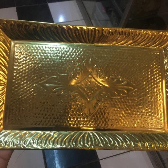 Satu Set Nampan Kuningan, Gayung,Bokor Injek Telur Kuningan Adat Jawa - Asli