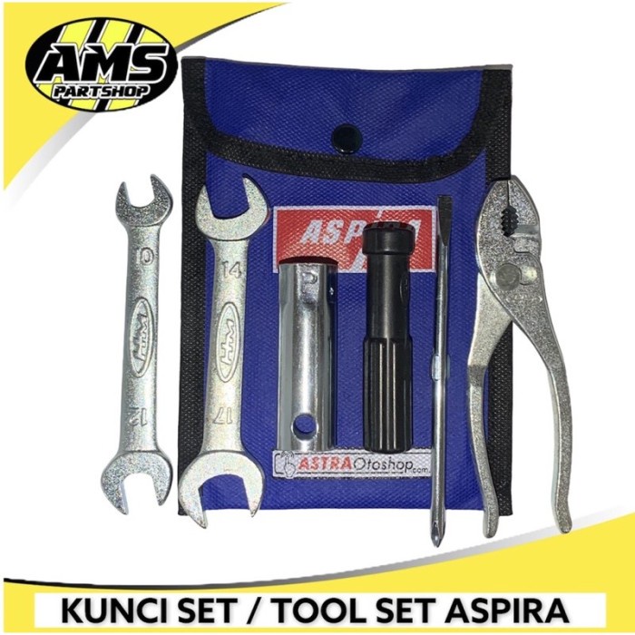 TOOLKIT MOTOR / TOOL SET ASPIRA 5PC KUNCI BUSI / TANG / OBENG + / -