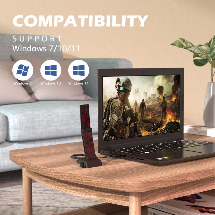 Wavlink AX1800 USB WiFi 6E Adaptor Dongle Jaringan Nirkabel Dual Band