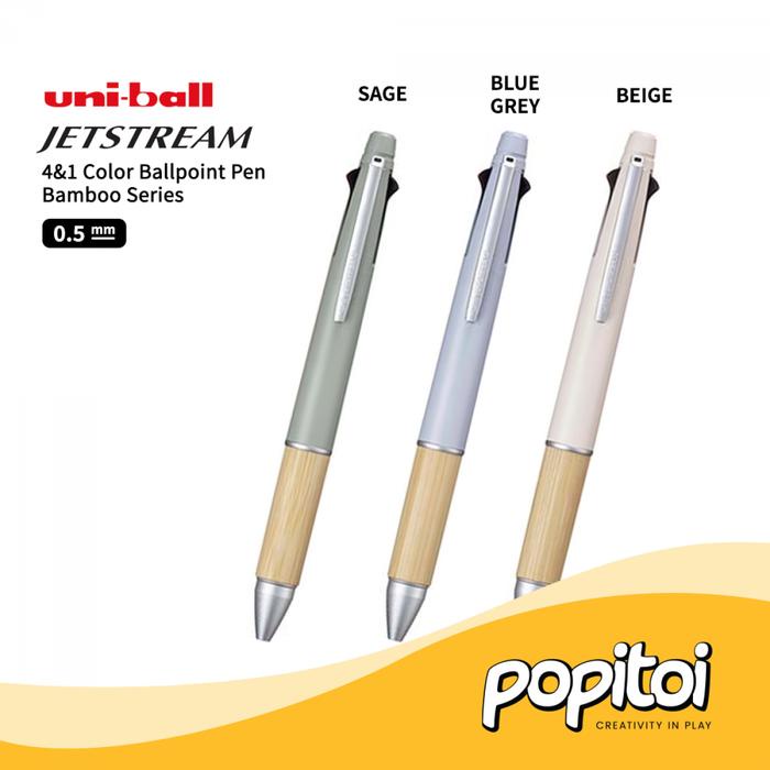 

Ready Uniball Jetstream 4&1 Color Multi Function Ballpoint Pen Bamboo Series 0.5 Mm Uni Ball 4S 4+1