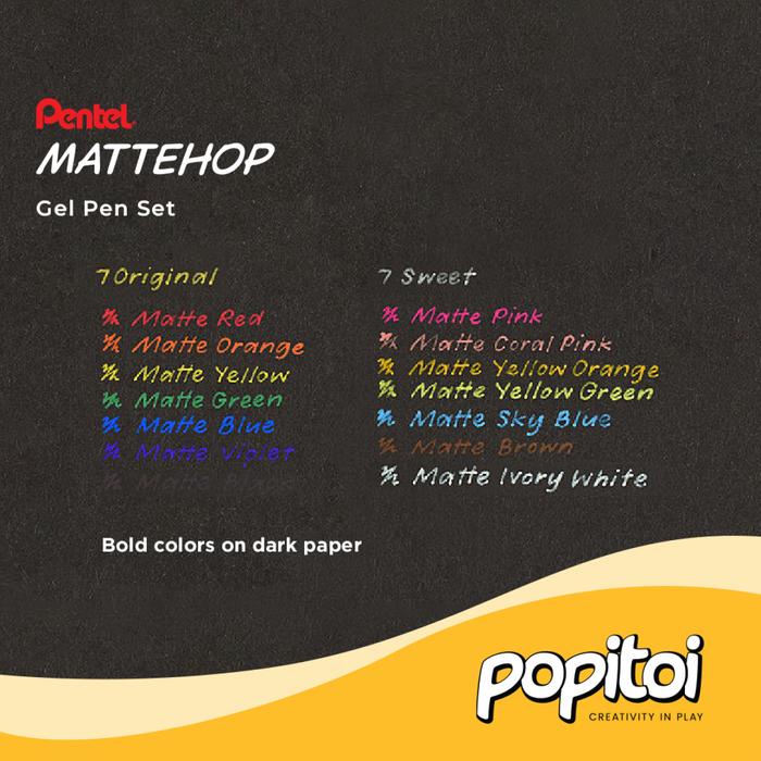 

Kualitas No1 Pentel Mattehop Gel Pen Set 1.0 Mm Pulpen Warna Warni