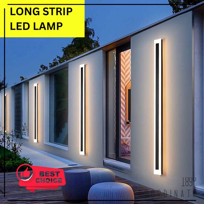 LAMPU DINDING PANJANG LED DEKORASI MINIMALIS OUTDOOR LONG STRIP LAMP
