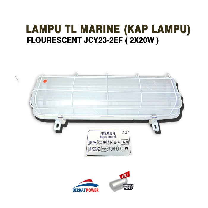 Lampu TL Marine Flourescent (Kap Lampu) JCY23 2x20 Watt