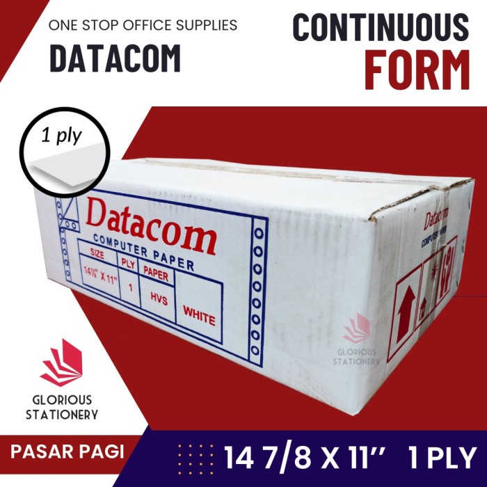 

Produk Viral Kertas Continuous Form 14 7/8 X 11 1Ply Merk Datacom Cod