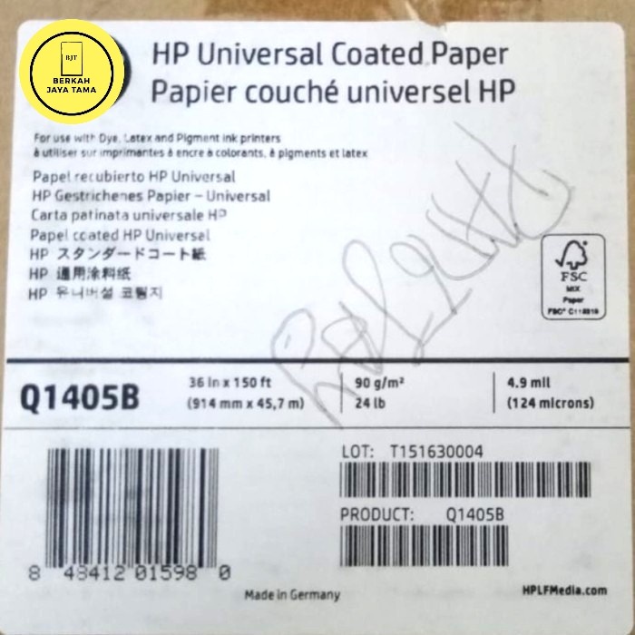 

Terbaru!! Kertas Hp Coated Paper 36" Cod