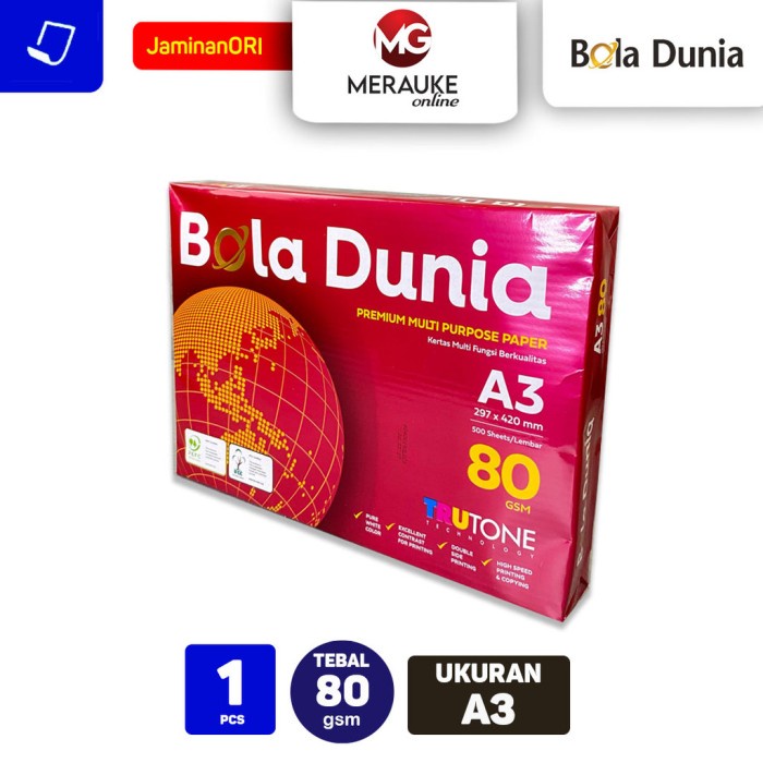 

Terbaru!! Kertas Hvs Bola Dunia A3 80Gsm Isi 500 Lembar Cod