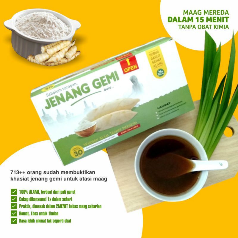 

Jenang Gemi Umbi Garut isi 30 Pcs Atasi Maag dan Asam Lambung