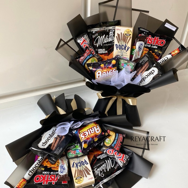 REYACRAFT Buket Snack Hitam Buket Snack 75rb Snack bouquet Buket Snack Setiabudi bandung