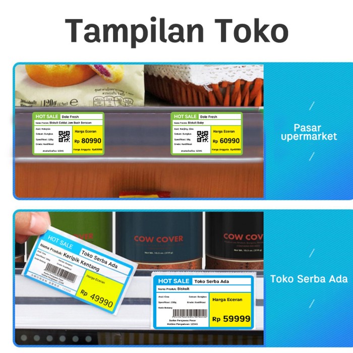 

NIIMBOT B21/B3S/B1 Mesin Label Kertas Cetak Label Berperekat Termal Rak duk Supermarket Stiker