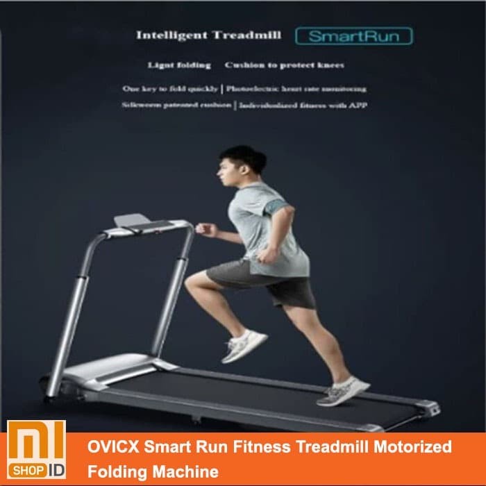 OVICX Smart Run Fitness Treadmill Motorized Folding Machine - Grey
