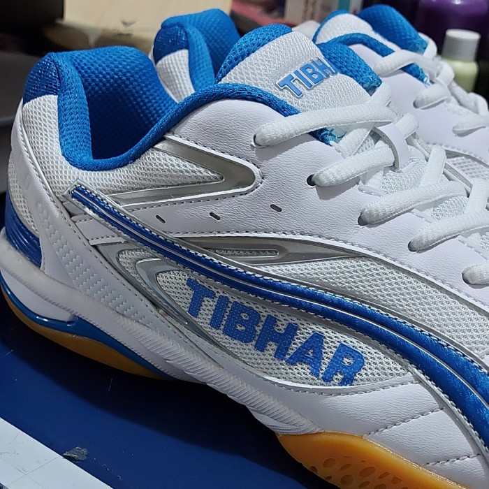 sepatu tibhar ori putih biru