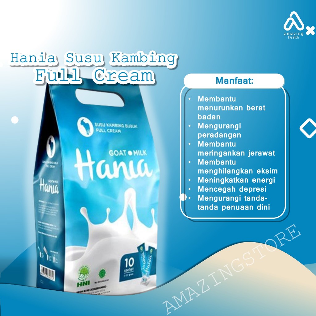 

Hania Susu Kambing Full Cream HNI-HPAI 100% Susu Kambing Bubuk Tanpa Campuran Tambahan Apapun
