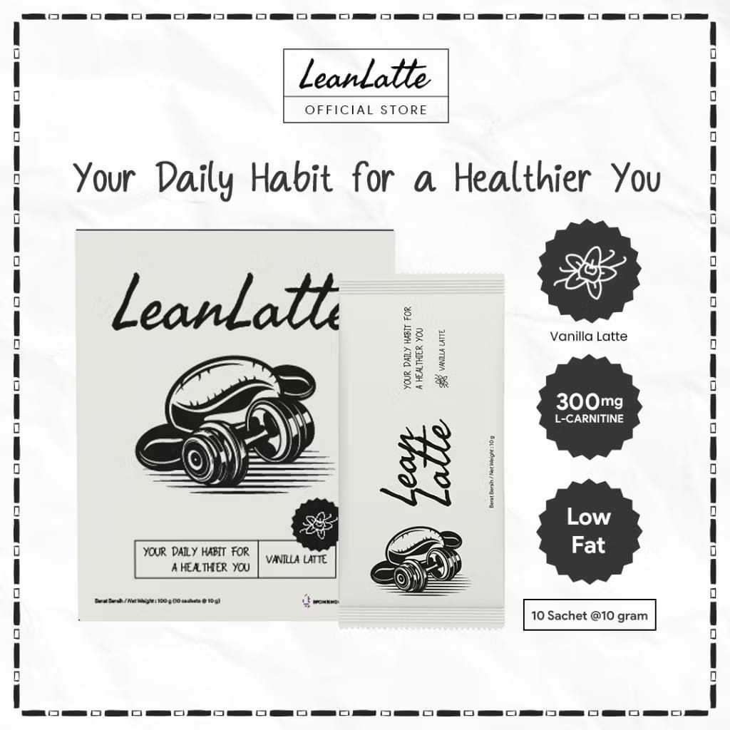 

Kopi LeanLatte Low Fat - 1Box ( isi 10sachet ) Coffe Diet Caffein With L Carnitine Premium