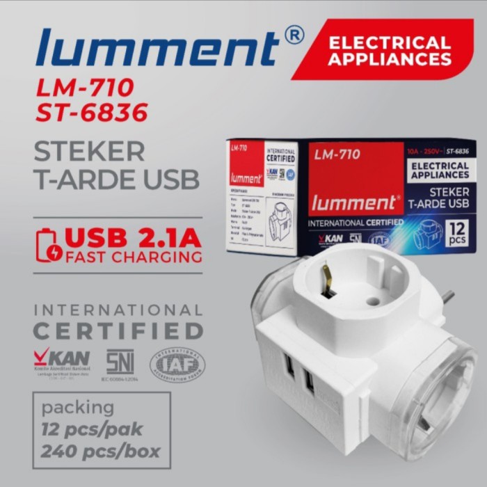 WW- LUMMENT - Steker T Arde USB / T Cabang 3 USB