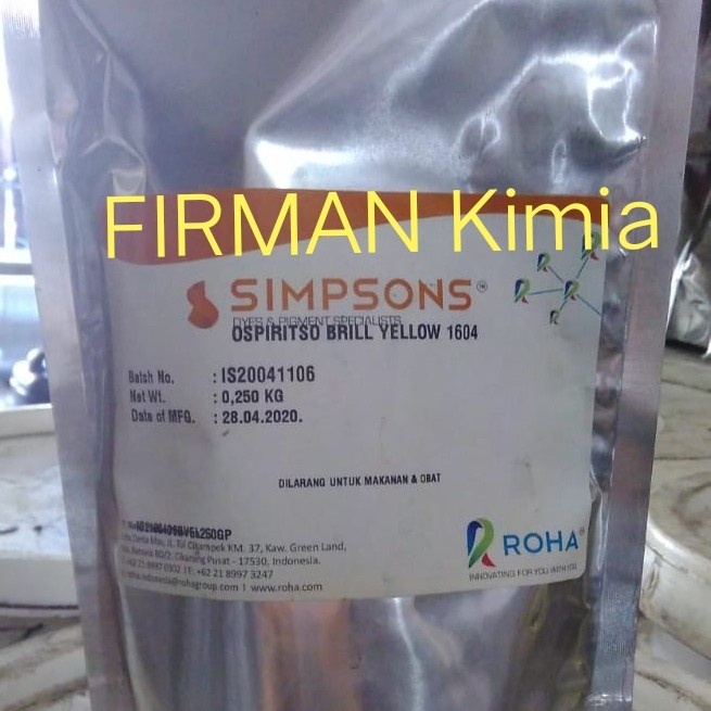 Pewarna minyak ospiritso brill yellow-1604 Simpsons 250gr