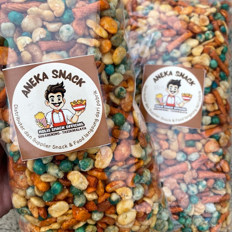 

500gr - KACANG MIX CAMPUR NUTS [NOLIS SNACK & FOOD] Kacang Koro/kacang polong/pangpang snack lebaran