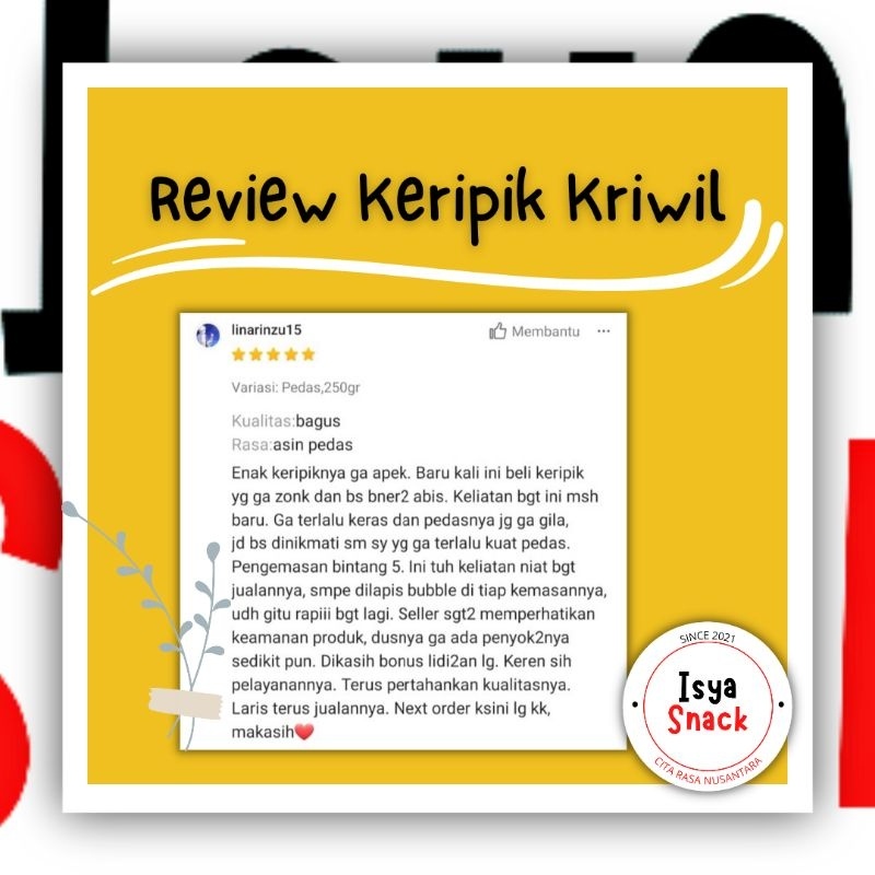 

Isya Snack - Keripik Kriwil Brekele Cikruh 1Kg