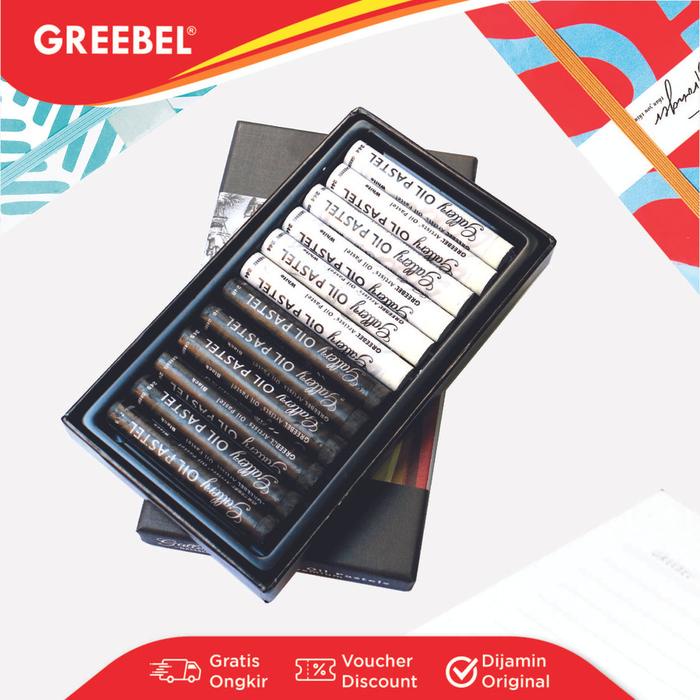 

Crayon Greebel Artist Oil Pastel 12 Warna Black & White Best Seller