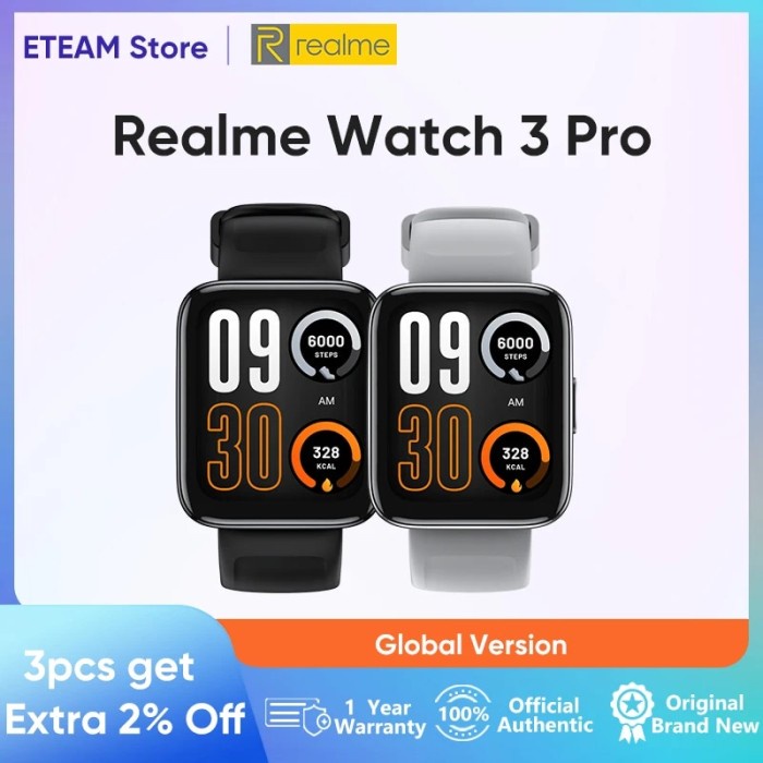Global Version Realme Watch 3 Pro Smart Watch 1.78'' Display Blood
