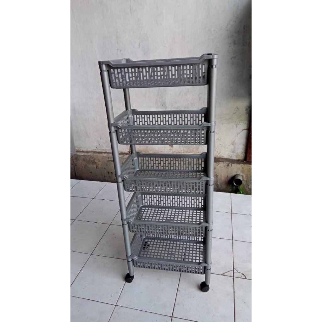 BEST SELLER RAK MULTIFUNGSI SUSUN 5 ADA RODA / RAK CHIKI / RAK SNACK / RAK JUALAN ADA RODA